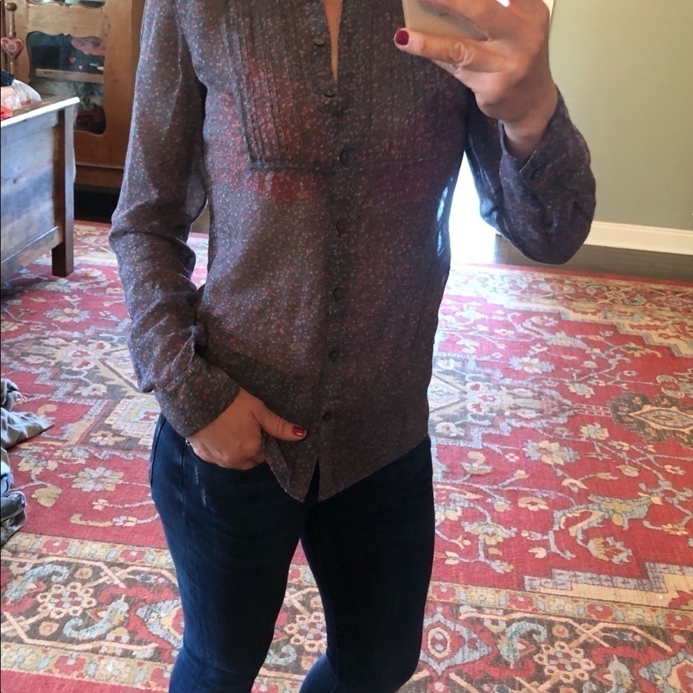 Gap button down floral top